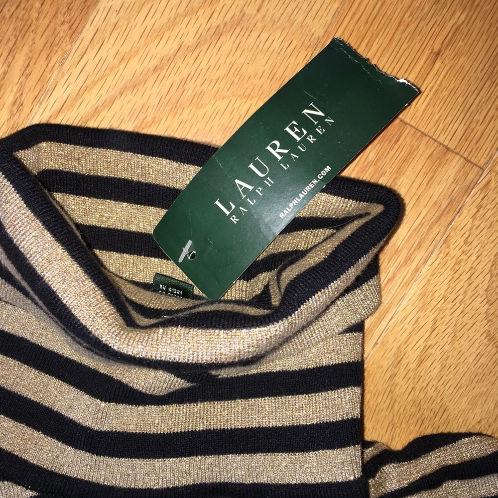 NWT Ralph Lauren gold glitter t-neck medium